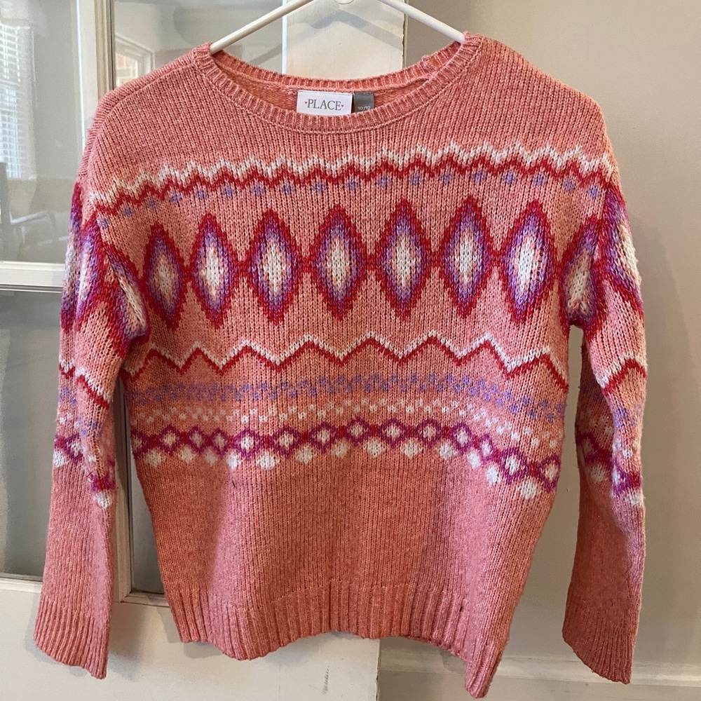 The Children's Place Pink and Purple Patterned Sweater
